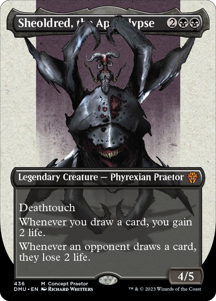 Image for Sheoldred, the Apocalypse (Concept Praetor) (Step-And-Compleat Foil) (436) [Phyrexia: All Will Be One] - Magic: The Gathering