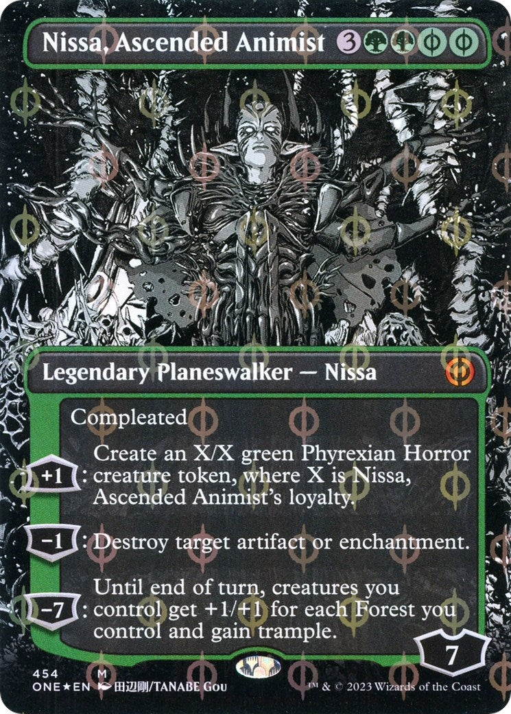 Image for Nissa, Ascended Animist (Borderless) (Step-and-Compleat Foil) (454) [Phyrexia: All Will Be One] - Magic: The Gathering