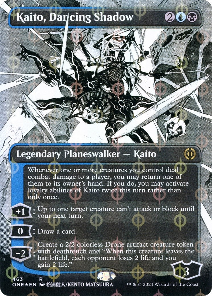 Image for Kaito, Dancing Shadow (Borderless) (Step-and-Compleat Foil) (463) [Phyrexia: All Will Be One] - Magic: The Gathering