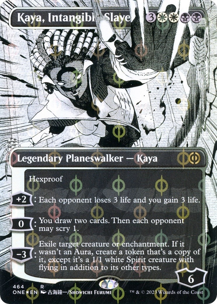 Image for Kaya, Intangible Slayer (Borderless) (Step-and-Compleat Foil) (464) [Phyrexia: All Will Be One] - Magic: The Gathering