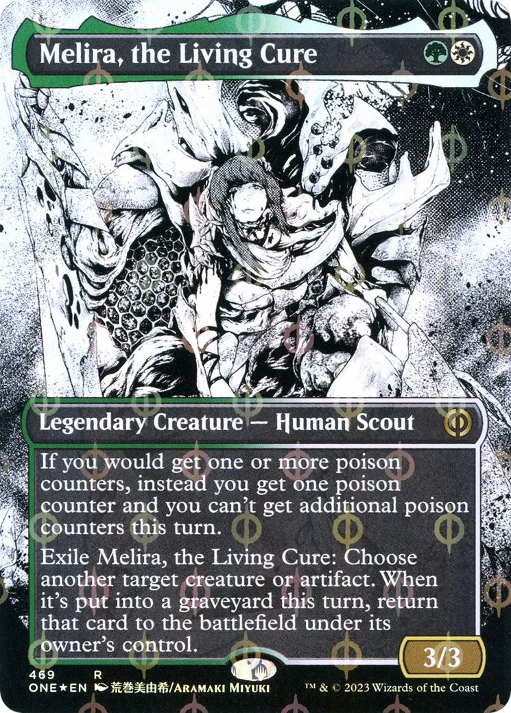 Melira, the Living Cure (Borderless) (Step-and-Compleat Foil) (469) [Phyrexia: All Will Be One]