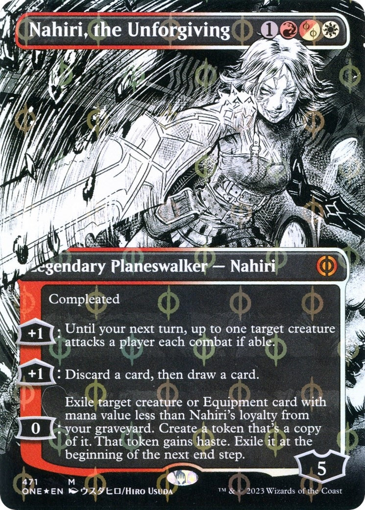 Image for Nahiri, the Unforgiving (Borderless) (Step-and-Compleat Foil) (471) [Phyrexia: All Will Be One] - Magic: The Gathering