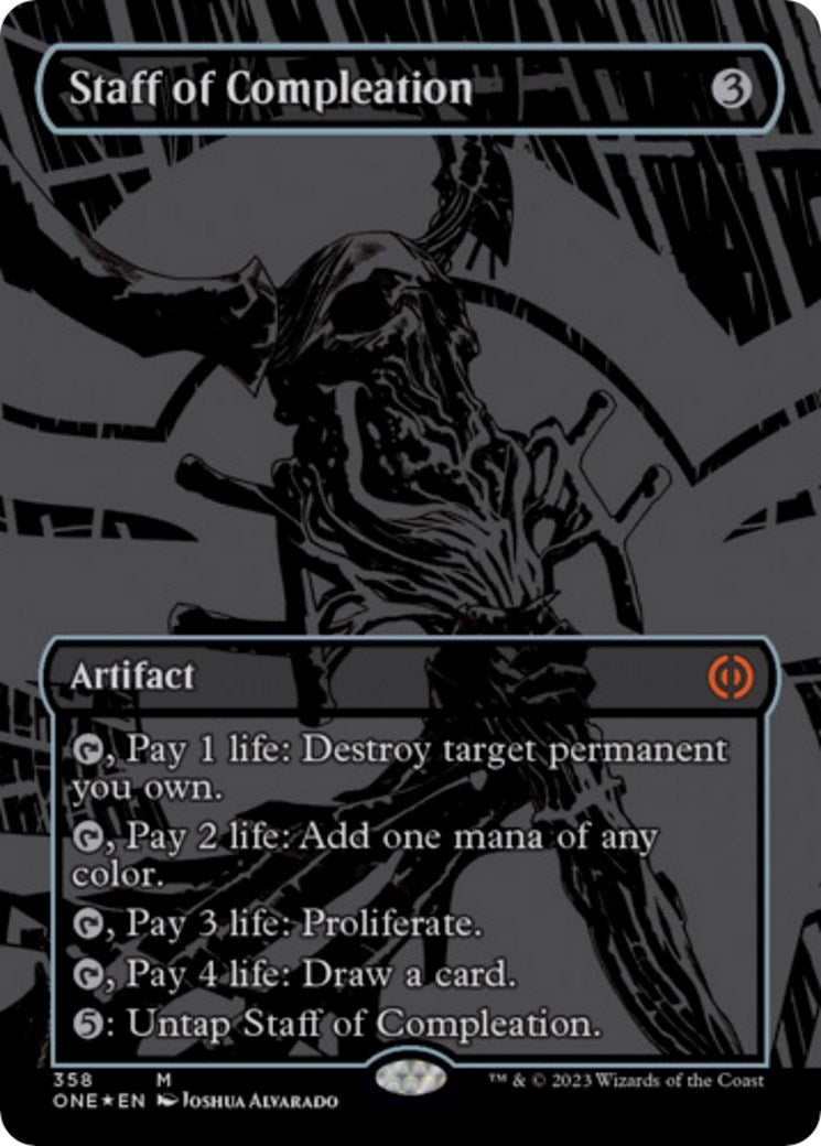 Image for Staff of Compleation (Oil Slick Raised Foil) (358) [Phyrexia: All Will Be One] - Magic: The Gathering