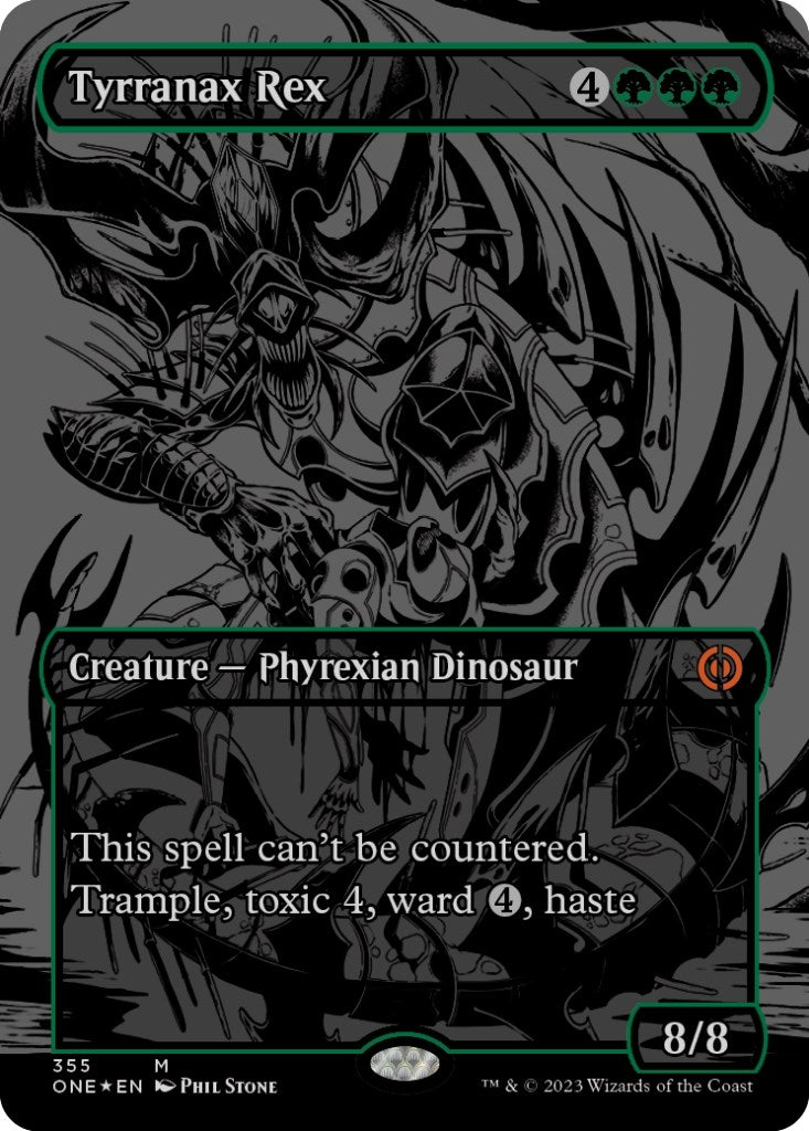 Image for Tyrranax Rex (Oil Slick Raised Foil) (355) [Phyrexia: All Will Be One] - Magic: The Gathering
