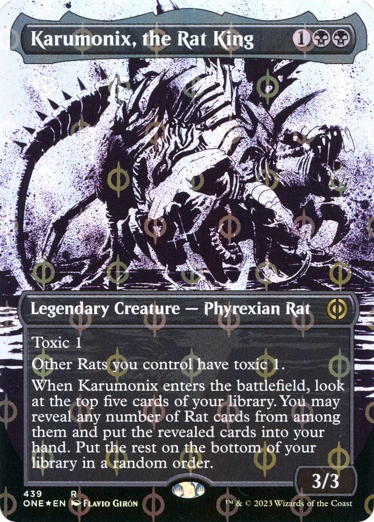 Image for Karumonix, the Rat King (Showcase) (Step-and-Compleat Foil) (439) [Phyrexia: All Will Be One] - Magic: The Gathering