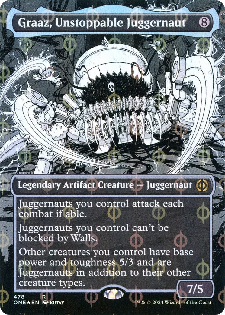 Image for Graaz, Unstoppable Juggernaut (Borderless) (Step-and-Compleat Foil) (478) [Phyrexia: All Will Be One] - Magic: The Gathering