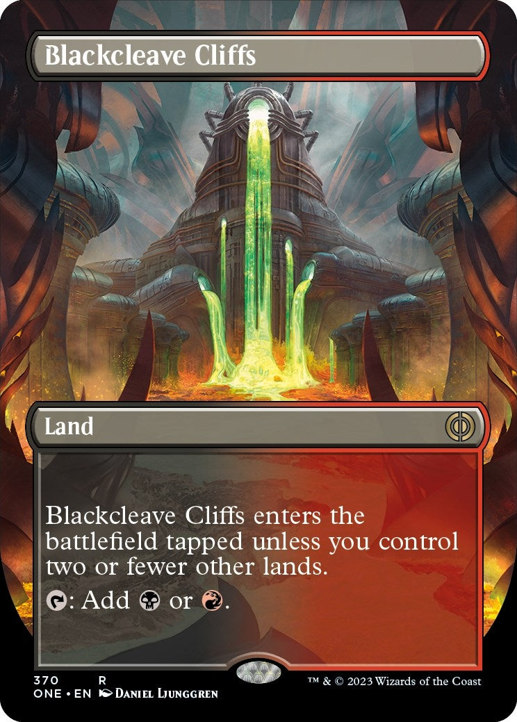 Image for Blackcleave Cliffs (Borderless) (370) [Phyrexia: All Will Be One] - Magic: The Gathering