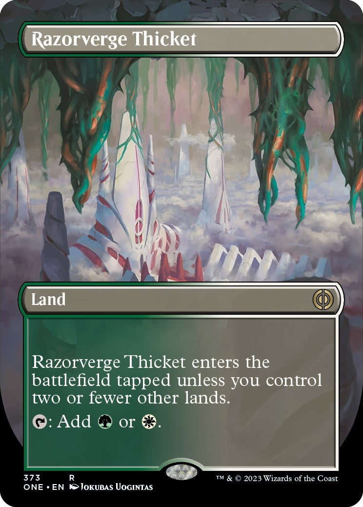 Image for Razorverge Thicket (Borderless) (373) [Phyrexia: All Will Be One] - Magic: The Gathering