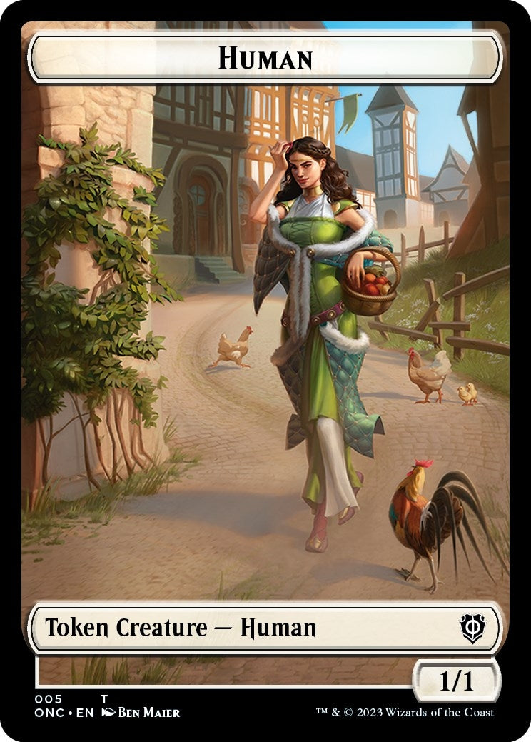Image for Human // Spirit Double-Sided Token (5 // 9) [Phyrexia: All Will Be One] - Magic: The Gathering