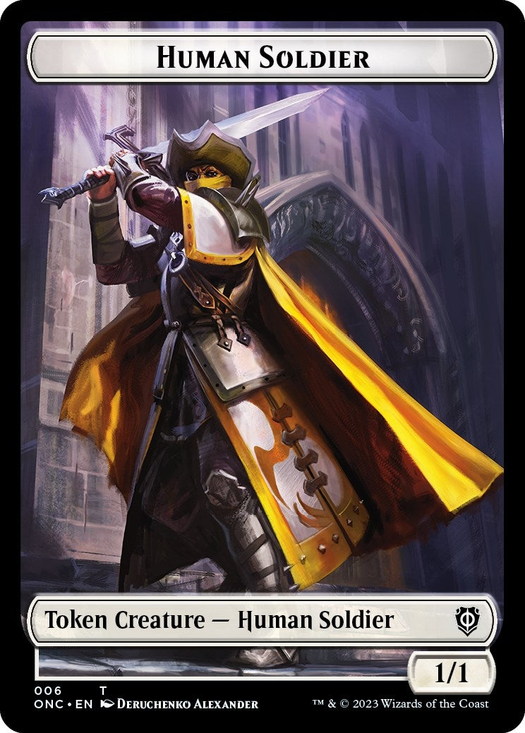 Image for Human Soldier // Elephant Double-Sided Token (6 // 14) [Phyrexia: All Will Be One] - Magic: The Gathering
