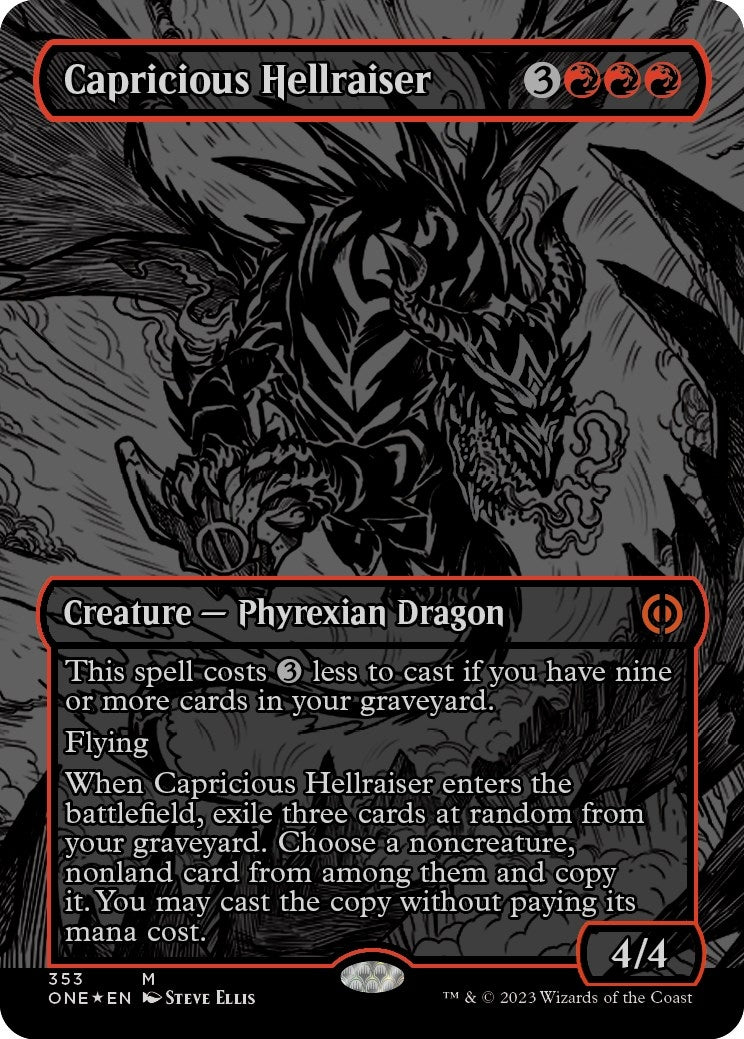 Image for Capricious Hellraiser (Oil Slick Raised Foil) (353) [Phyrexia: All Will Be One] - Magic: The Gathering