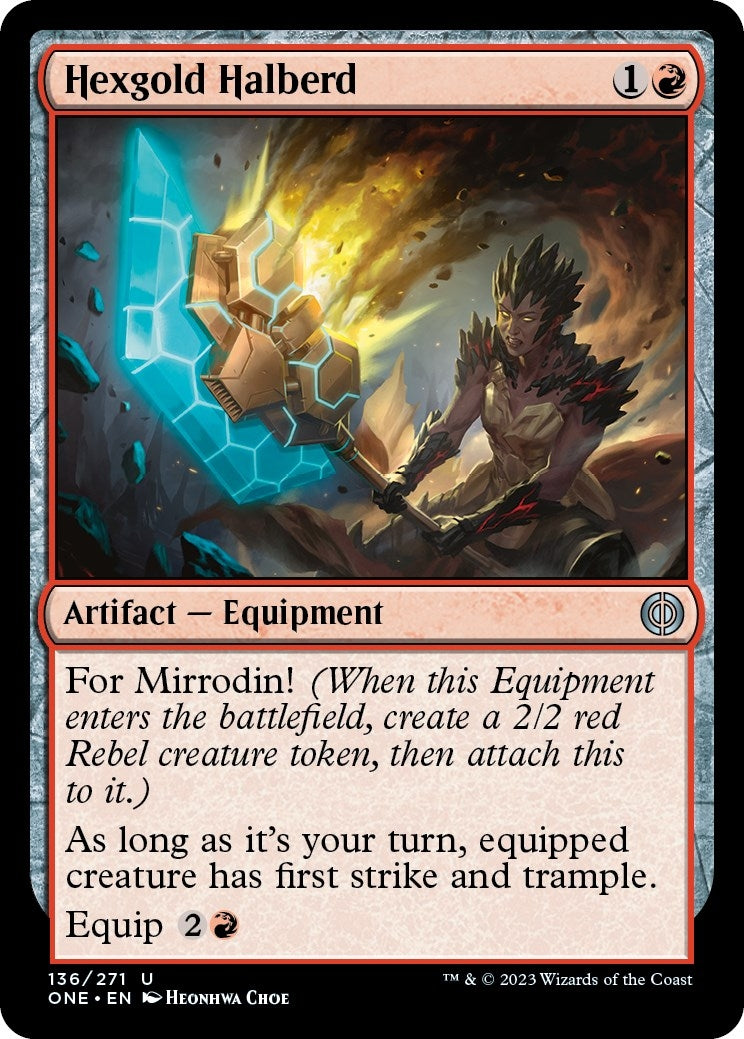 Image for Hexgold Halberd (136) [Phyrexia: All Will Be One] - Magic: The Gathering