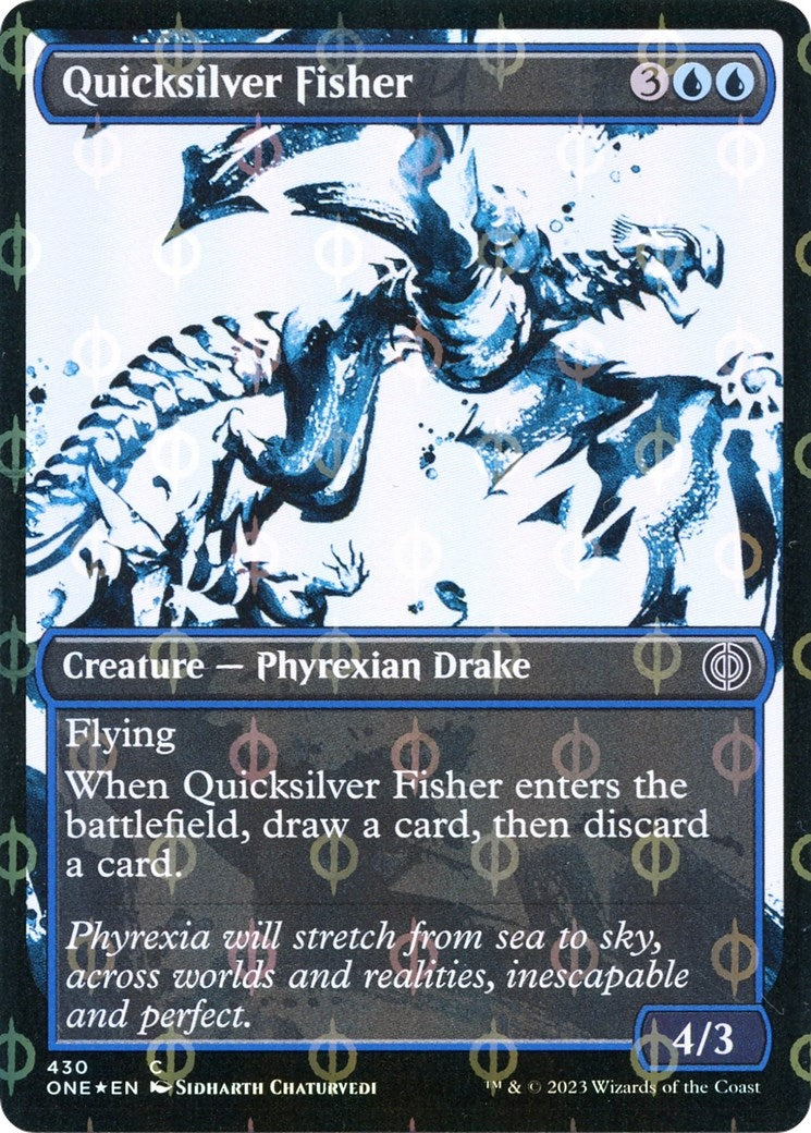 Image for Quicksilver Fisher (Showcase) (Step-and-Compleat Foil) (430) [Phyrexia: All Will Be One] - Magic: The Gathering
