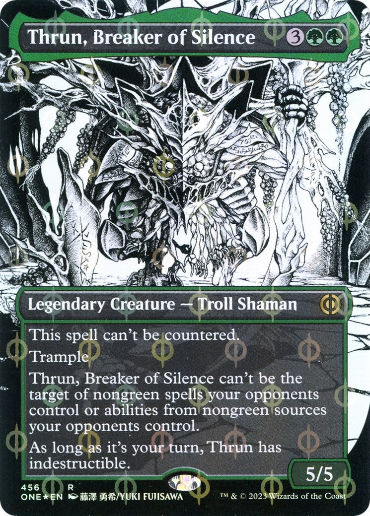 Image for Thrun, Breaker of Silence (Borderless) (Step-and-Compleat Foil) (456) [Phyrexia: All Will Be One] - Magic: The Gathering