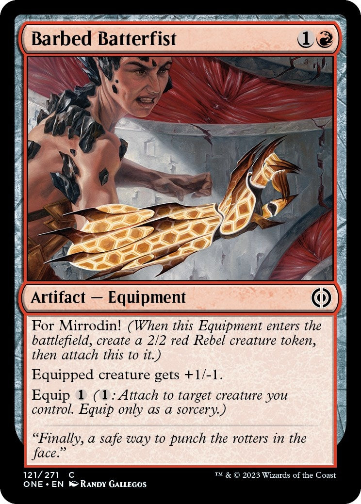 Barbed Batterfist (121) [Phyrexia: All Will Be One]