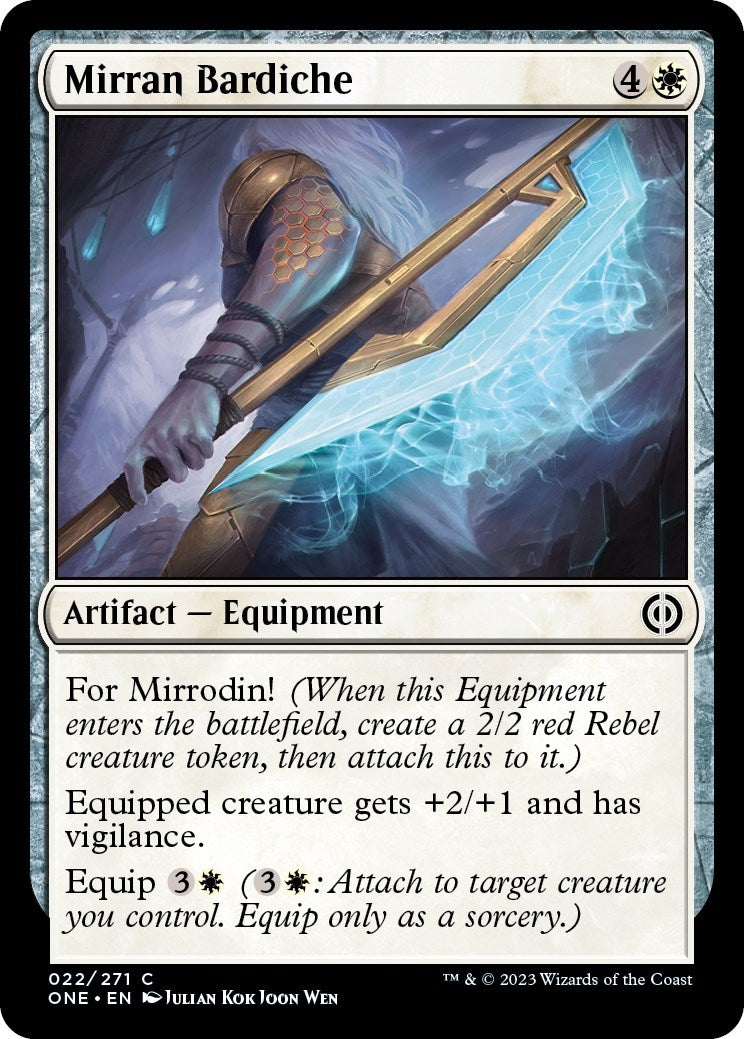 Image for Mirran Bardiche (22) [Phyrexia: All Will Be One] - Magic: The Gathering