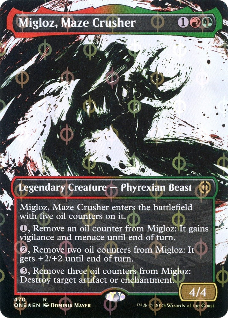 Image for Migloz, Maze Crusher (Showcase) (Step-and-Compleat Foil) (470) [Phyrexia: All Will Be One] - Magic: The Gathering