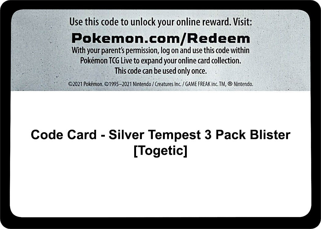 Image for Code Card - Silver Tempest 3 Pack Blister [Togetic] [SWSH12: Silver Tempest] - Pokemon
