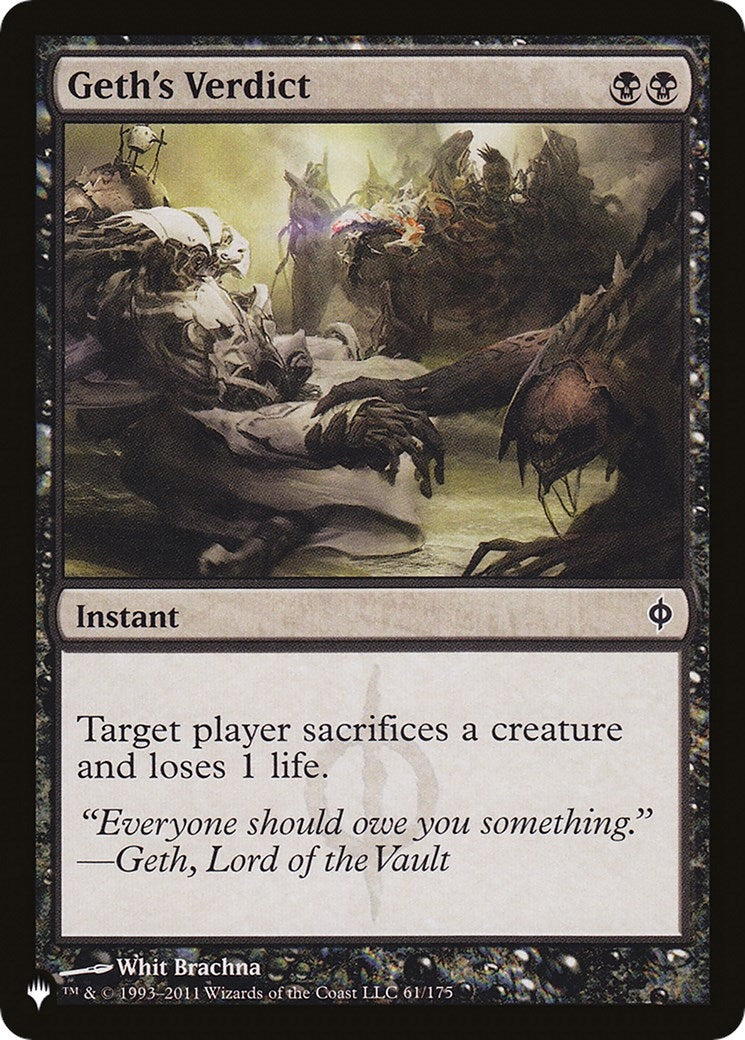 Image for Geth's Verdict (61/175) [The List Reprints] - Magic: The Gathering