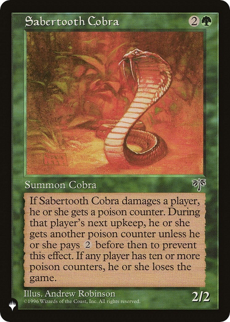 Image for Sabertooth Cobra [The List Reprints] - Magic: The Gathering