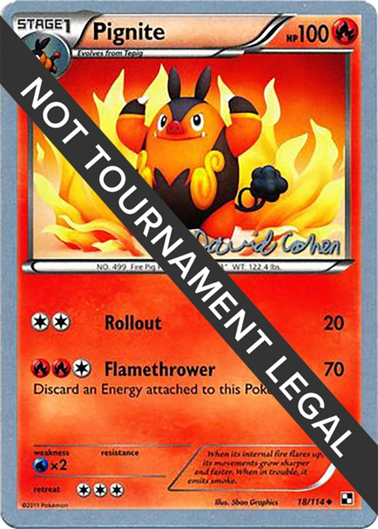 Image for Pignite - 2011 (David Cohen) (18/114) [World Championship Decks] - Pokemon