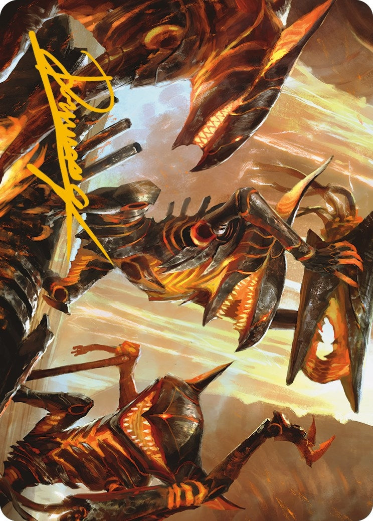 Image for Gleeful Demolition Art Card (Gold-Stamped Signature) (28) [Phyrexia: All Will Be One] - Magic: The Gathering