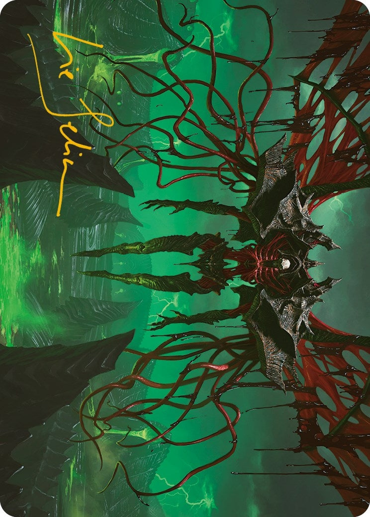 Image for Archfiend of the Dross Art Card (Gold-Stamped Signature) (18) [Phyrexia: All Will Be One] - Magic: The Gathering