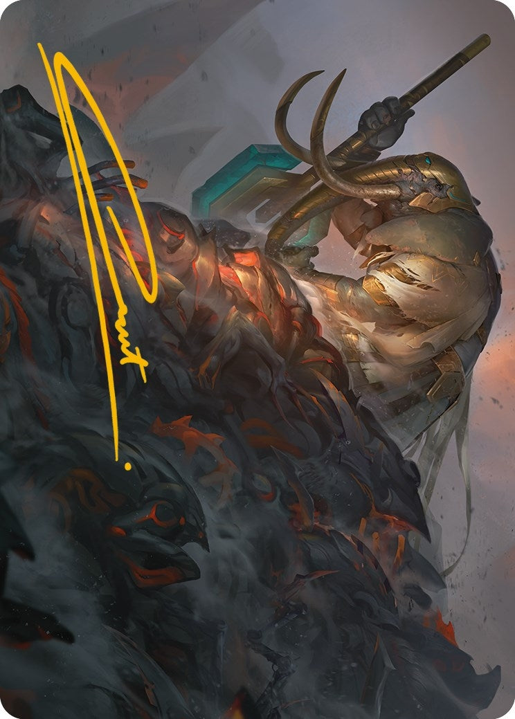 Against All Odds Art Card (Gold-Stamped Signature) (1) [Art Series: Phyrexia: All Will Be One]