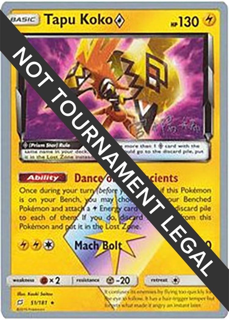 Image for Tapu Koko Prism Star - 2019 (Haruki Miyamoto) (51/181) [World Championship Decks] - Pokemon