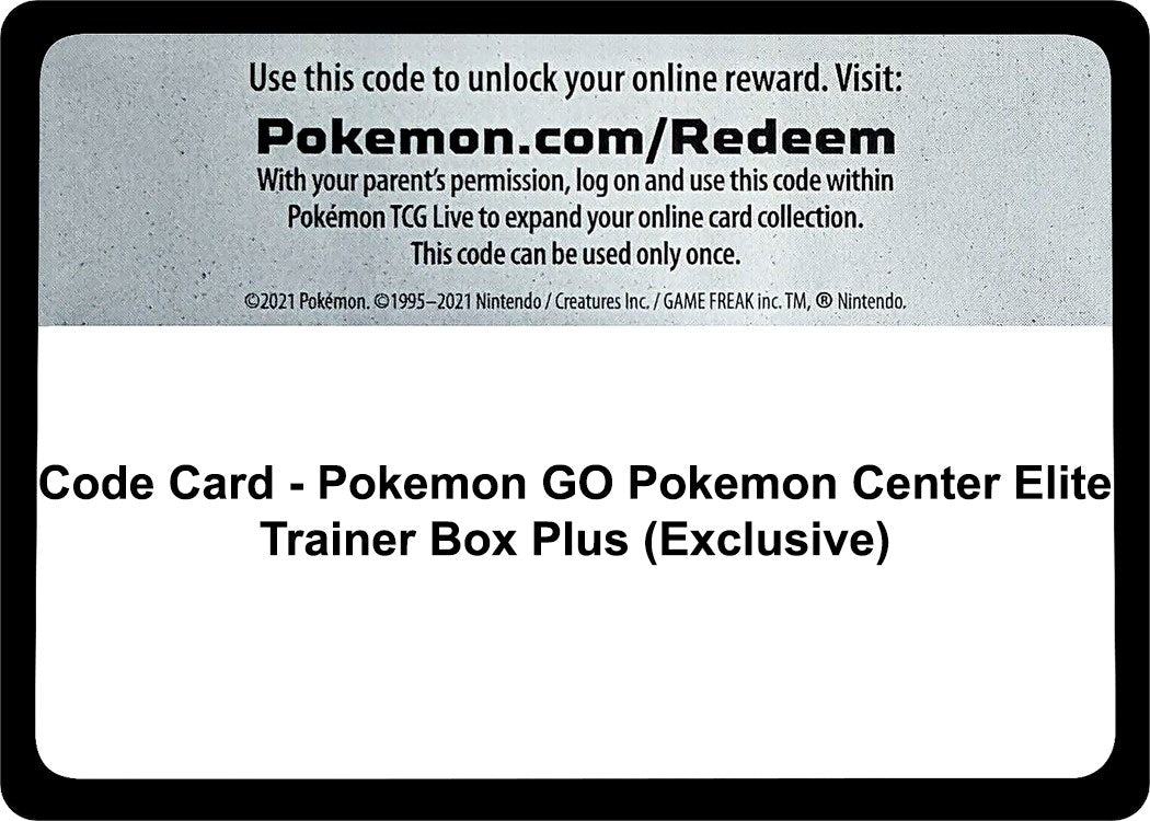 Image for Code Card - Pokemon GO Pokemon Center Elite Trainer Box Plus (Exclusive) [Pokemon GO] - Pokemon
