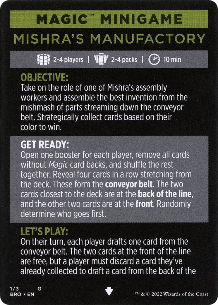 Image for Magic Minigame: Mishra's Manufactory (1) [The Brothers' War] - Magic: The Gathering