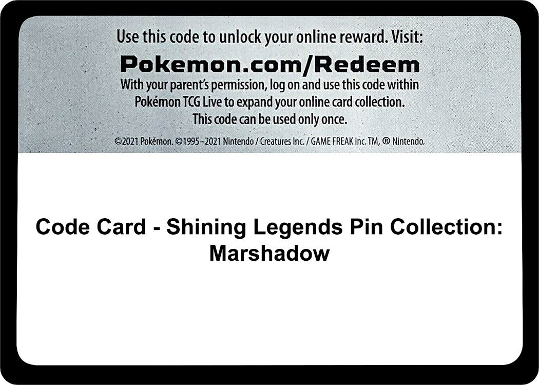 Image for Code Card - Shining Legends Pin Collection: Marshadow [Shining Legends] - Pokemon
