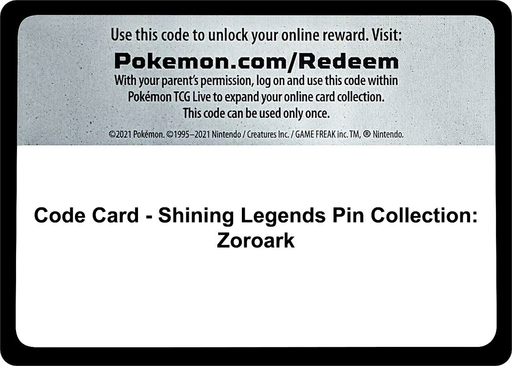 Image for Code Card - Shining Legends Pin Collection: Zoroark [Shining Legends] - Pokemon
