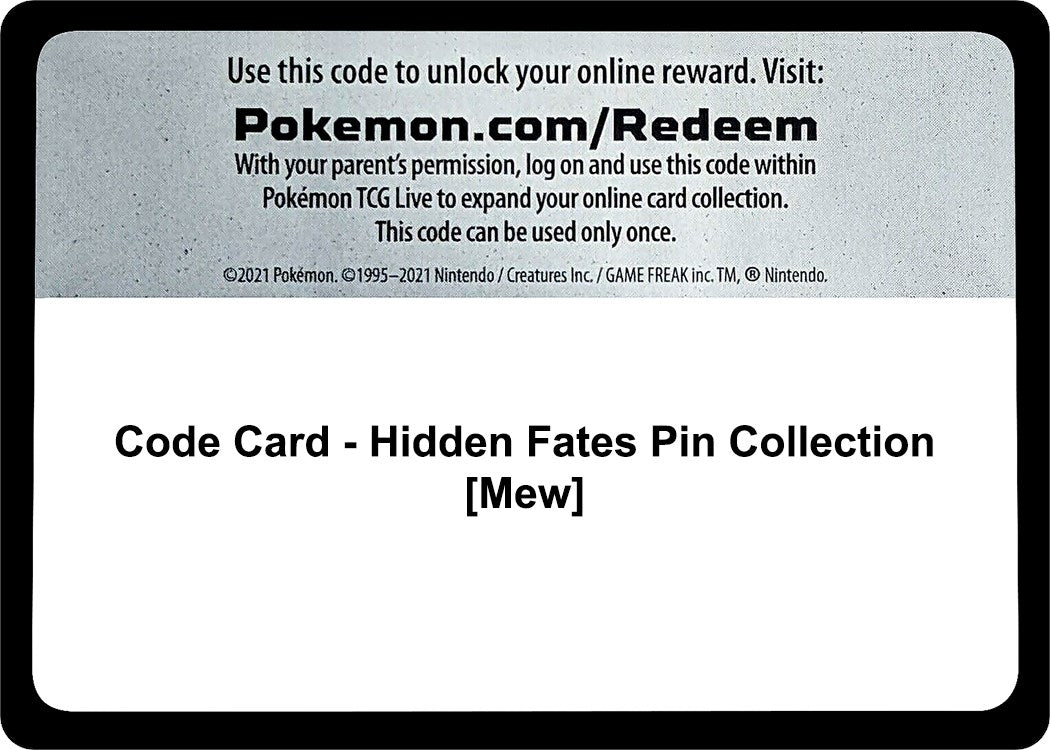 Image for Code Card - Hidden Fates Pin Collection [Mew] [Hidden Fates] - Pokemon