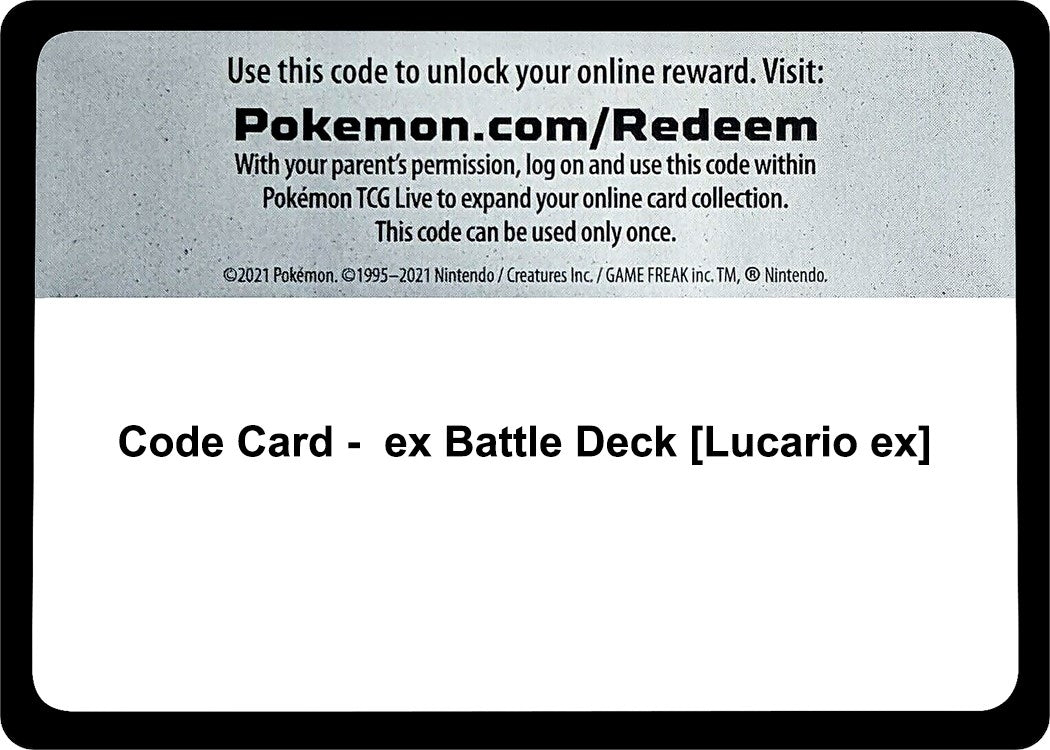 Image for Code Card - ex Battle Deck [Lucario ex] [Miscellaneous Cards & Products] - Pokemon