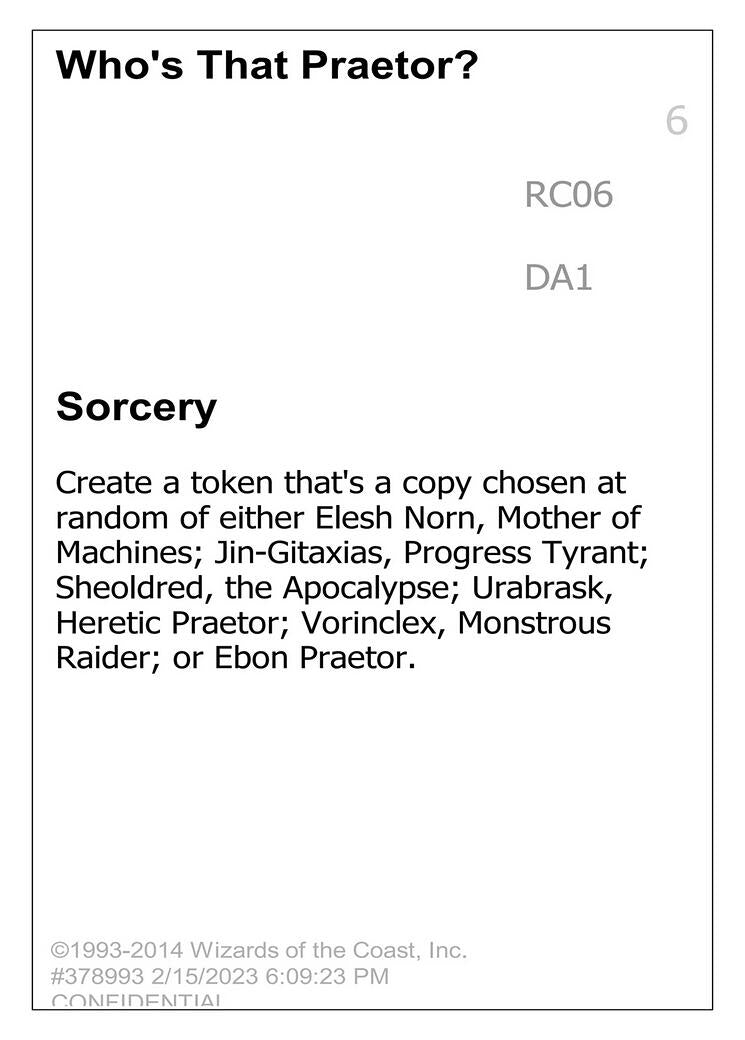 Image for Who's that Praetor? [Un-Known Event Playtest Cards] - Magic: The Gathering