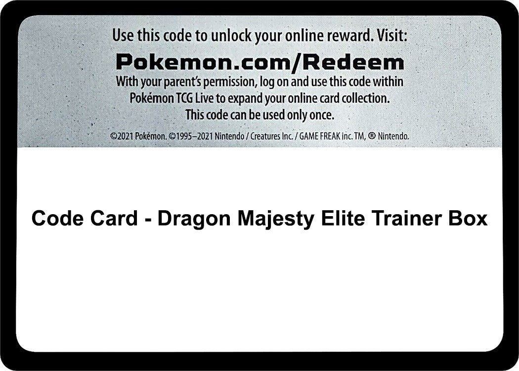 Image for Code Card - Dragon Majesty Elite Trainer Box [Dragon Majesty] - Pokemon