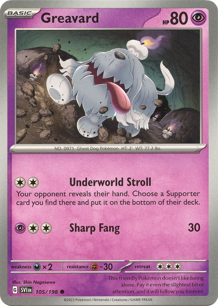 Image for Greavard (105/198) [SV01: Scarlet & Violet Base Set] - Pokemon