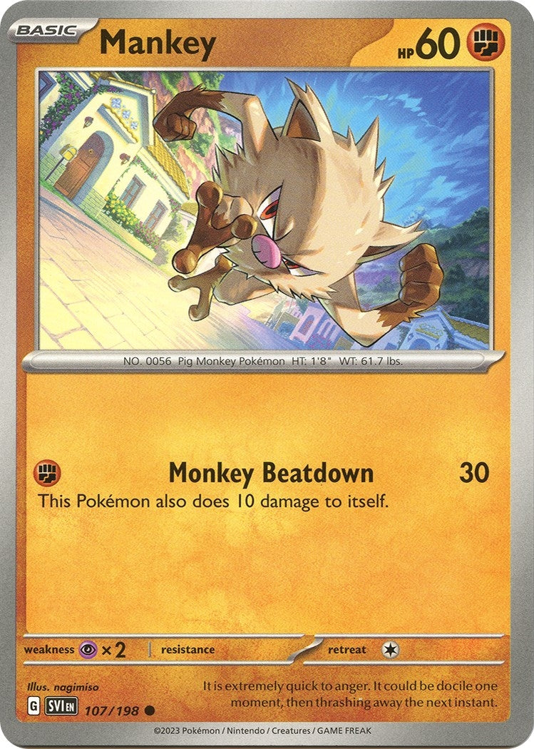 Image for Mankey (107/198) [SV01: Scarlet & Violet Base Set] - Pokemon