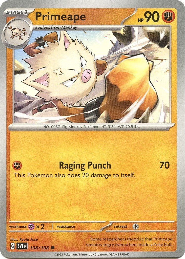 Image for Primeape (108/198) [SV01: Scarlet & Violet Base Set] - Pokemon