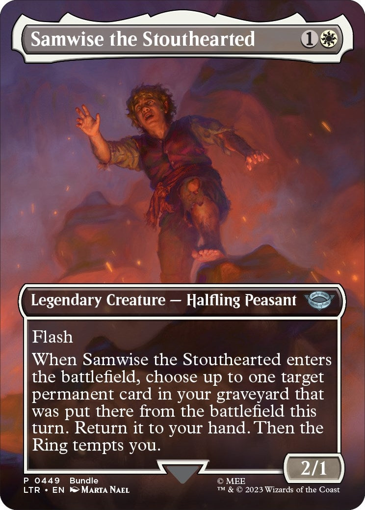 Image for Samwise the Stouthearted (Borderless) (LTR Bundle) (449) [Unique and Miscellaneous Promos] - Magic: The Gathering