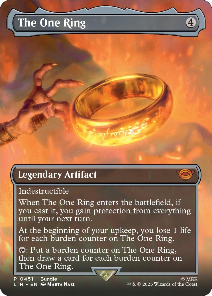Image for The One Ring (Borderless) (LTR Bundle) (451) [Unique and Miscellaneous Promos] - Magic: The Gathering