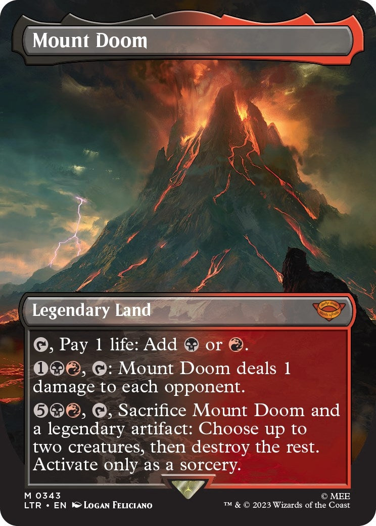 Image for Mount Doom (Borderless) (343) [Universes Beyond: The Lord of the Rings: Tales of Middle-earth] - Magic: The Gathering