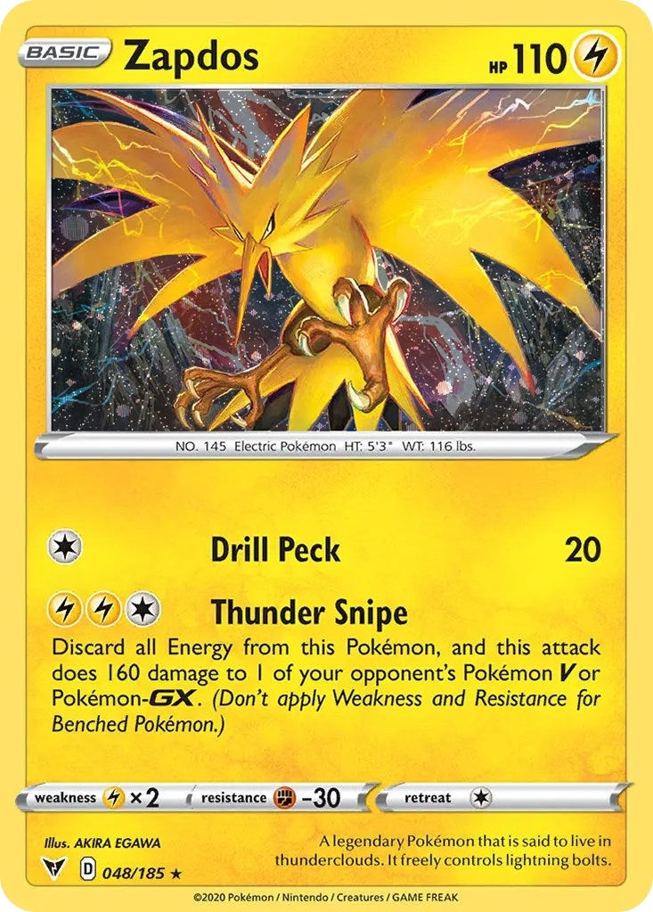 Image for Zapdos (Cosmos Holo) (048/185) [Miscellaneous Cards & Products] - Pokemon