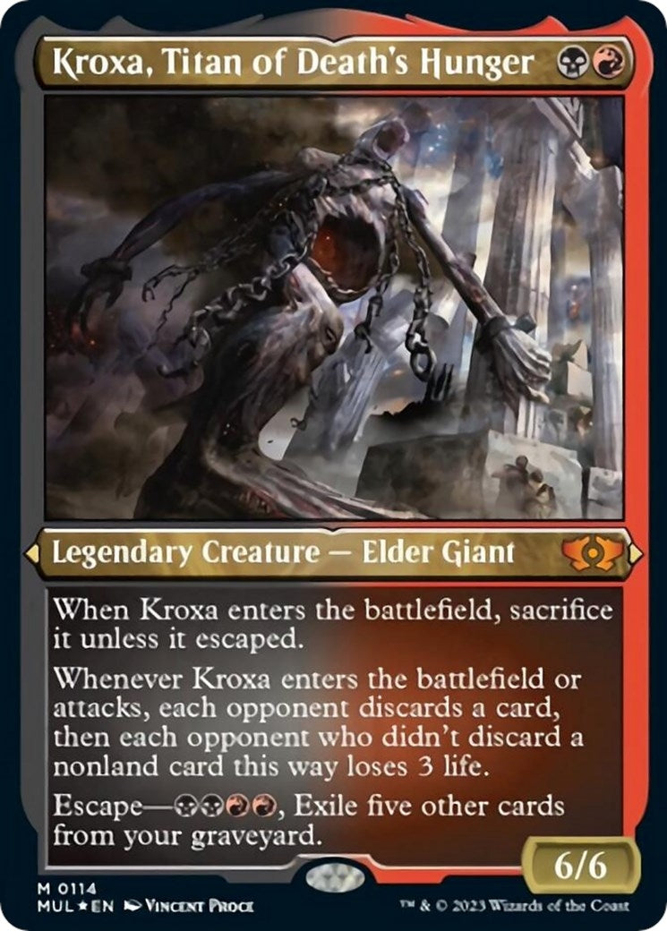 Image for Kroxa, Titan of Death's Hunger (Foil Etched) (114) [March of the Machine: Multiverse Legends] - Magic: The Gathering