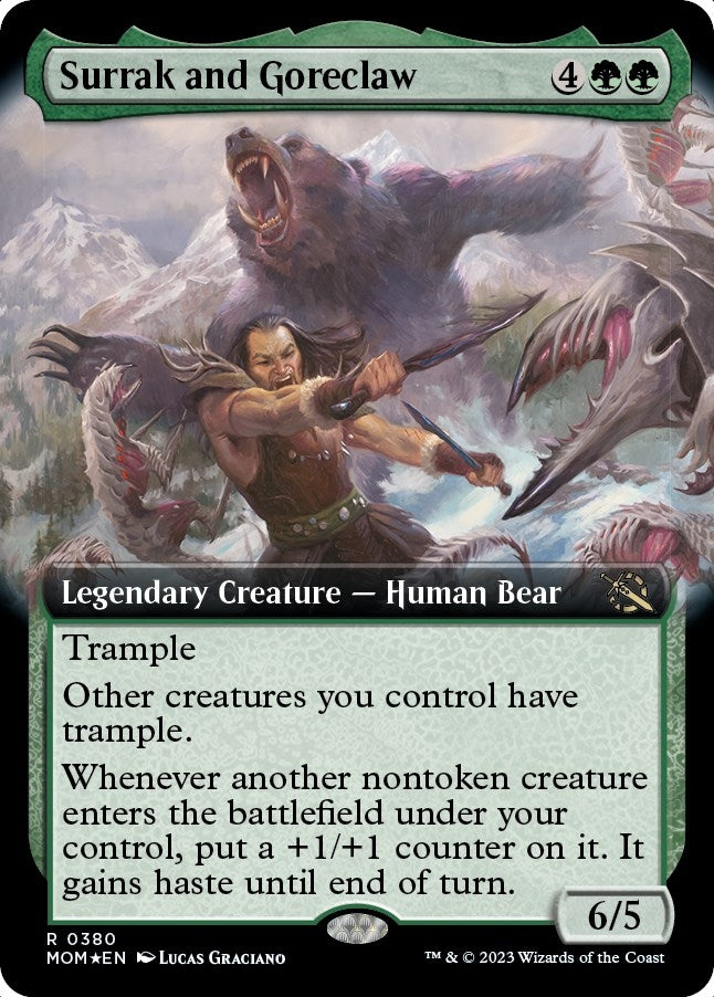 Image for Surrak and Goreclaw (Extended Art) (380) [March of the Machine] - Magic: The Gathering