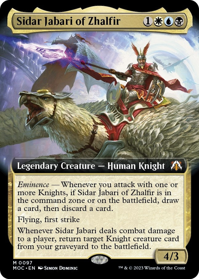 Image for Sidar Jabari of Zhalfir (Extended Art) (97) [March of the Machine] - Magic: The Gathering