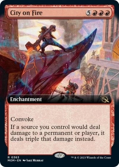 Image for City on Fire (Extended Art) (363) [March of the Machine] - Magic: The Gathering