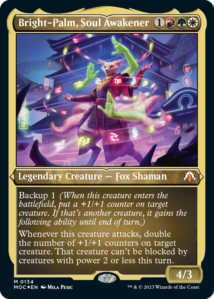 Image for Bright-Palm, Soul Awakener (Display Commander) - Thick Stock (134) [March of the Machine] - Magic: The Gathering