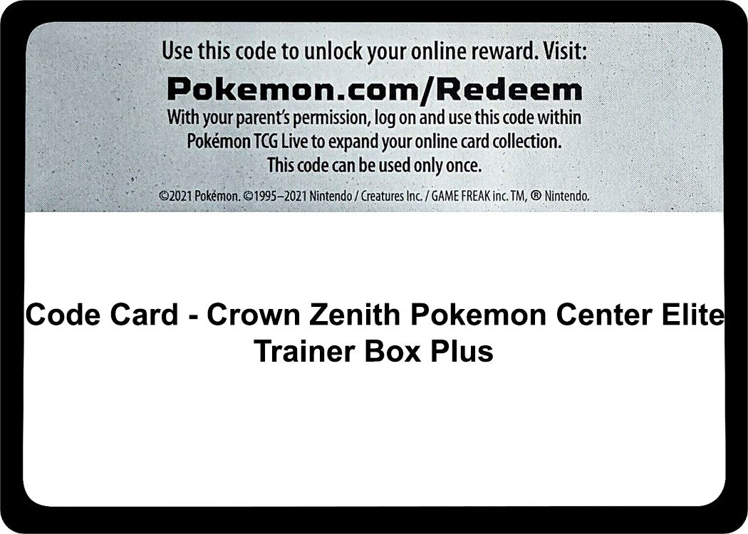 Image for Code Card - Crown Zenith Pokemon Center Elite Trainer Box Plus [Crown Zenith] - Pokemon